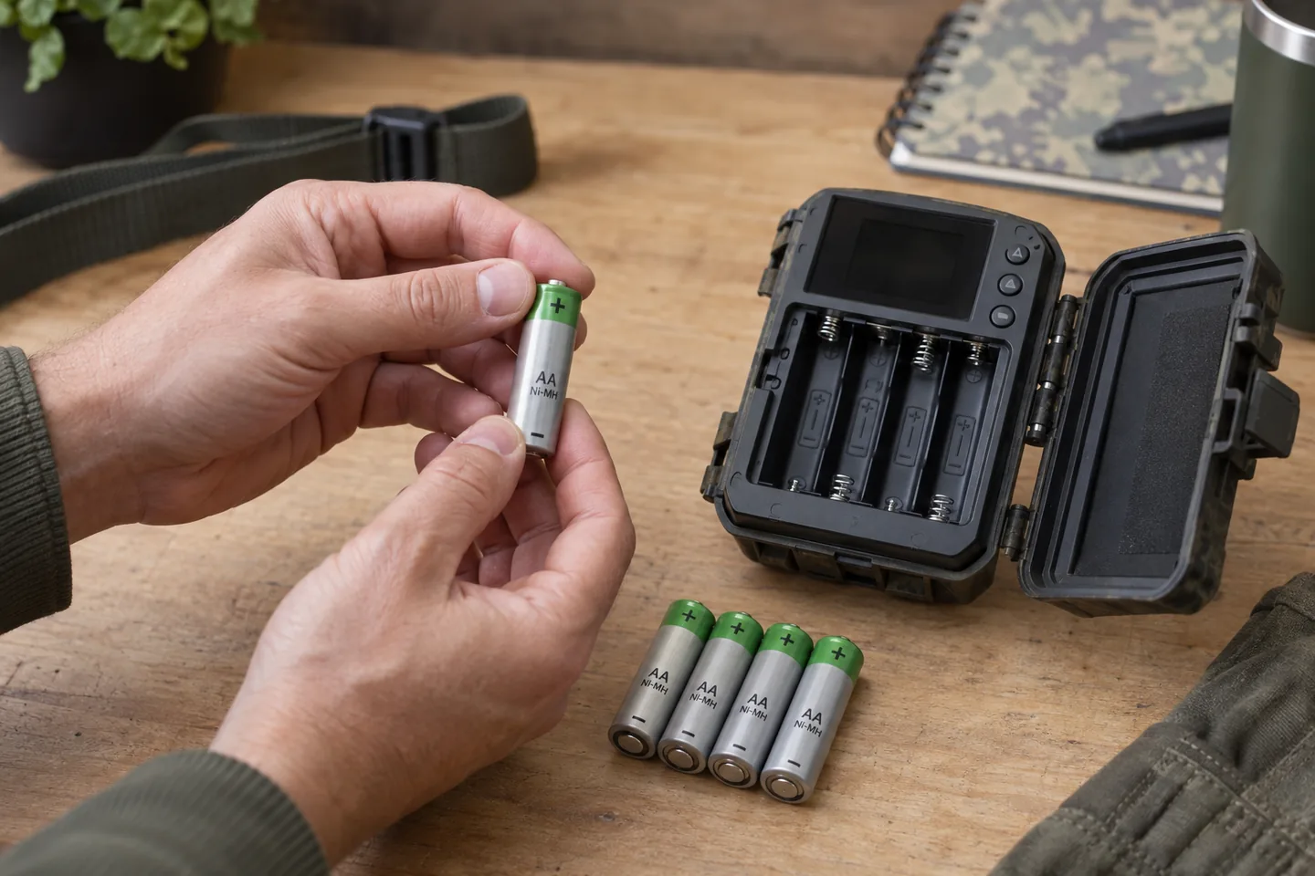 Comprobación de tipo y polaridad de pilas recargables antes de instalarlas